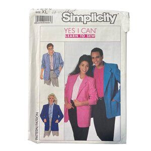 80s Simplicity 9239 Vintage Sewing Pattern Sizes XL 42-44 Unlined Jackets UNCUT